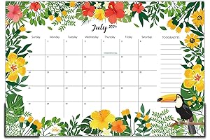 GuassLee Desk Calendar 2024-2025, Rose Flower Desk Calendar