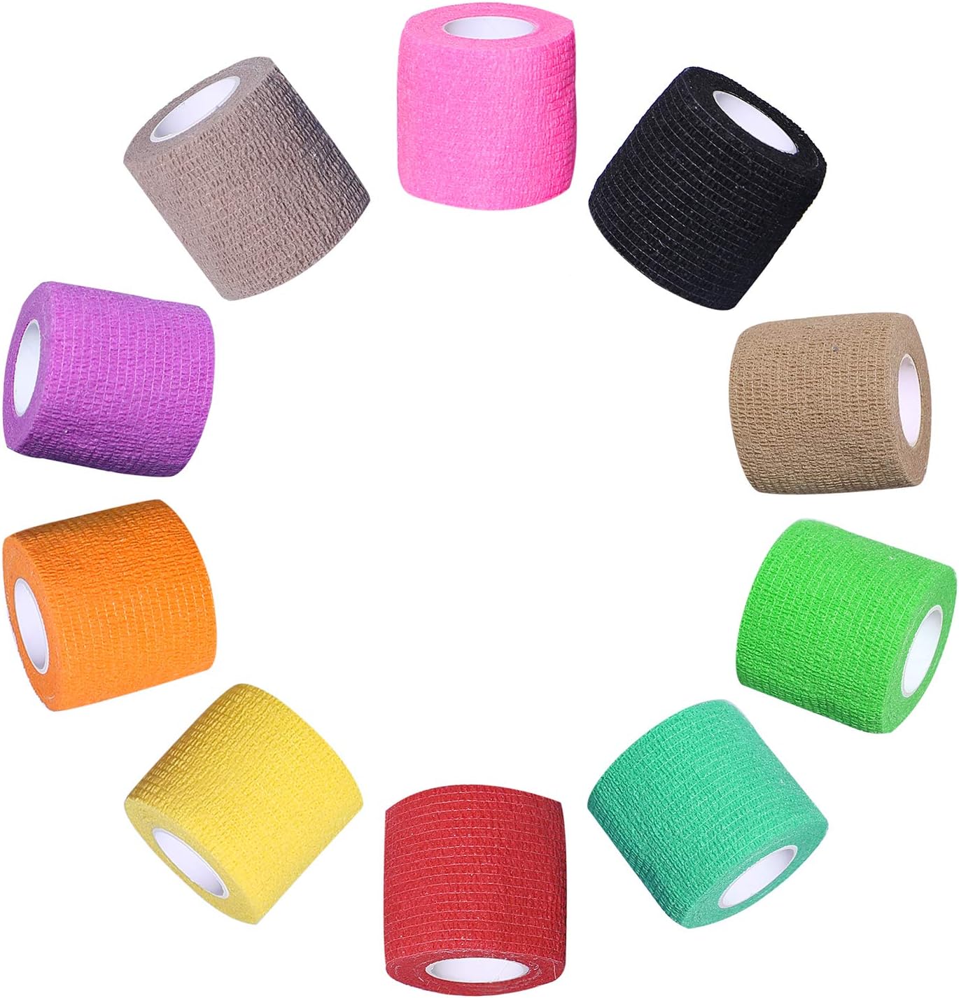 10 Pack of 2 Inch Vet Wrap Tape Bulk, Dog Bandages, Non Woven Cohesive Bandage First Aid for Animals Dogs Cats Horses