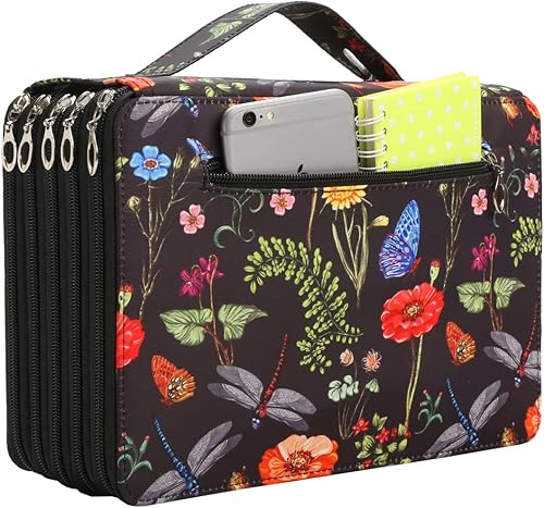 YZK Estuche para lápices de colores con 252 ranuras, de sarga Oxford, con cierre de cremallera, para lápices de colores Orangizer para bolígrafos de