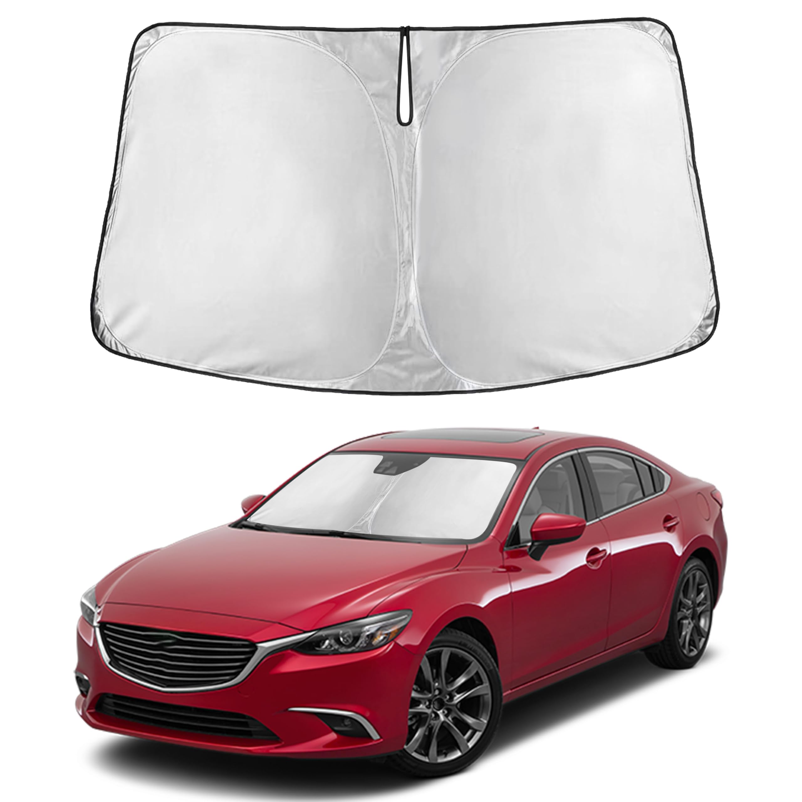 Autovir Windshield Sun Shade Fit for 2014-2019 2020 2021 Mazda 6 Sunshade, Front Car Window Shades Sun Visor, Blocks UV Rays & Heat, Car Accessories Fit for Mazda 6 2014-2021