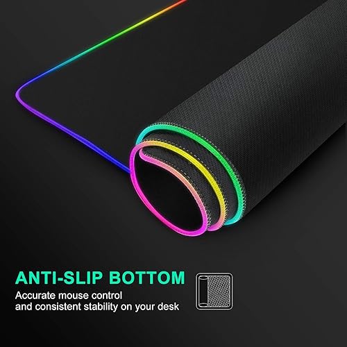 Miniatura 4 de OIAMIK Alfombrilla de mouse para juegos grande alfombrilla de escritorio XL alfombrilla de mouse y teclado con modos de iluminación alfombrillas de