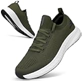 Mens Slip on Lightweight Walking Shoes Non Slip Breathable Running Shoes Comfort Tennis Workout Gym Sneakers with Shoelace