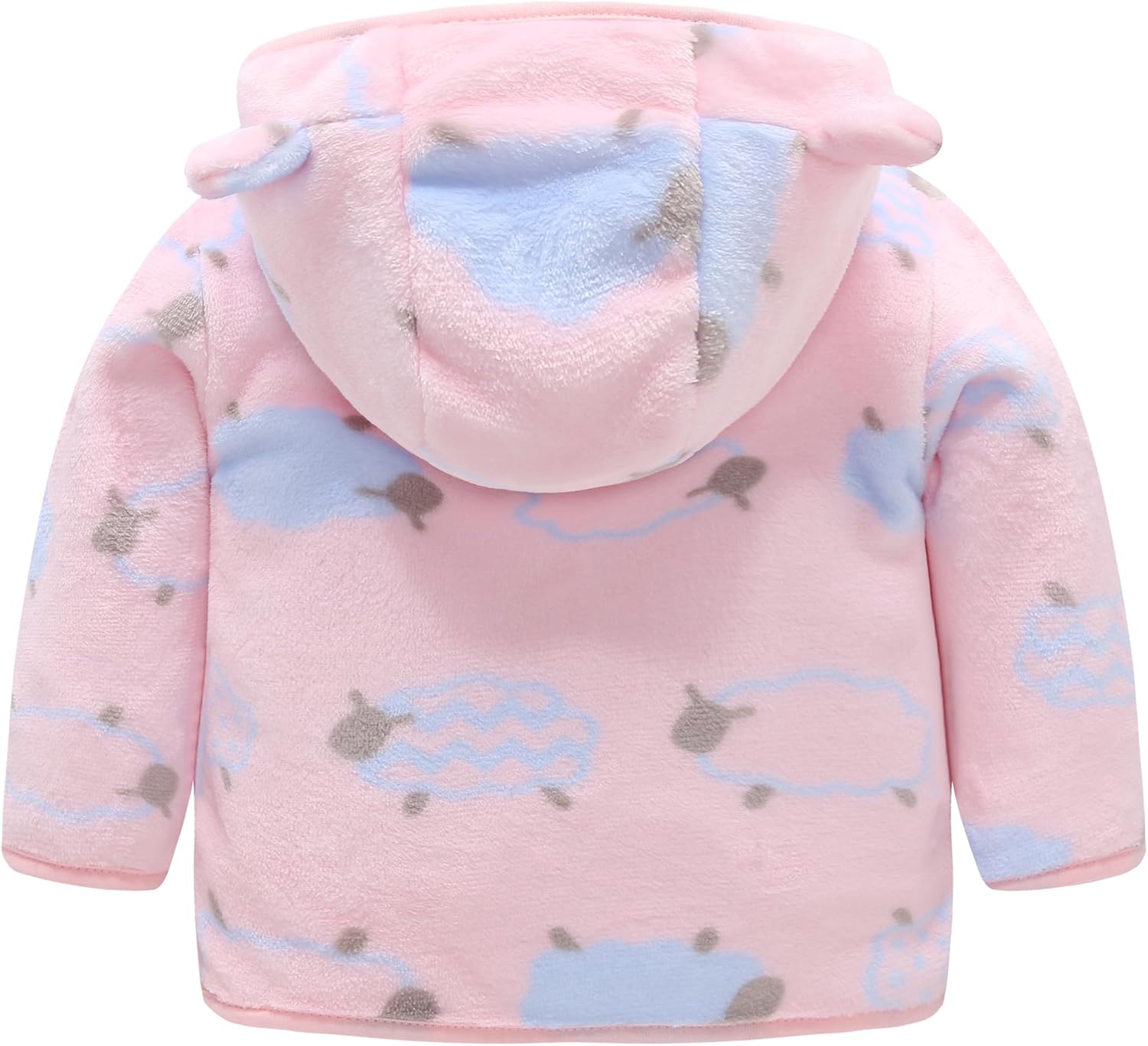 AIWUHE Baby Boys Girls Hooded Fleece Jacket Cute Bear Hoodie Zip Up Teddy Coat Sherpa Winter Warm Outwear With Pocket 1-6Y - Image 3