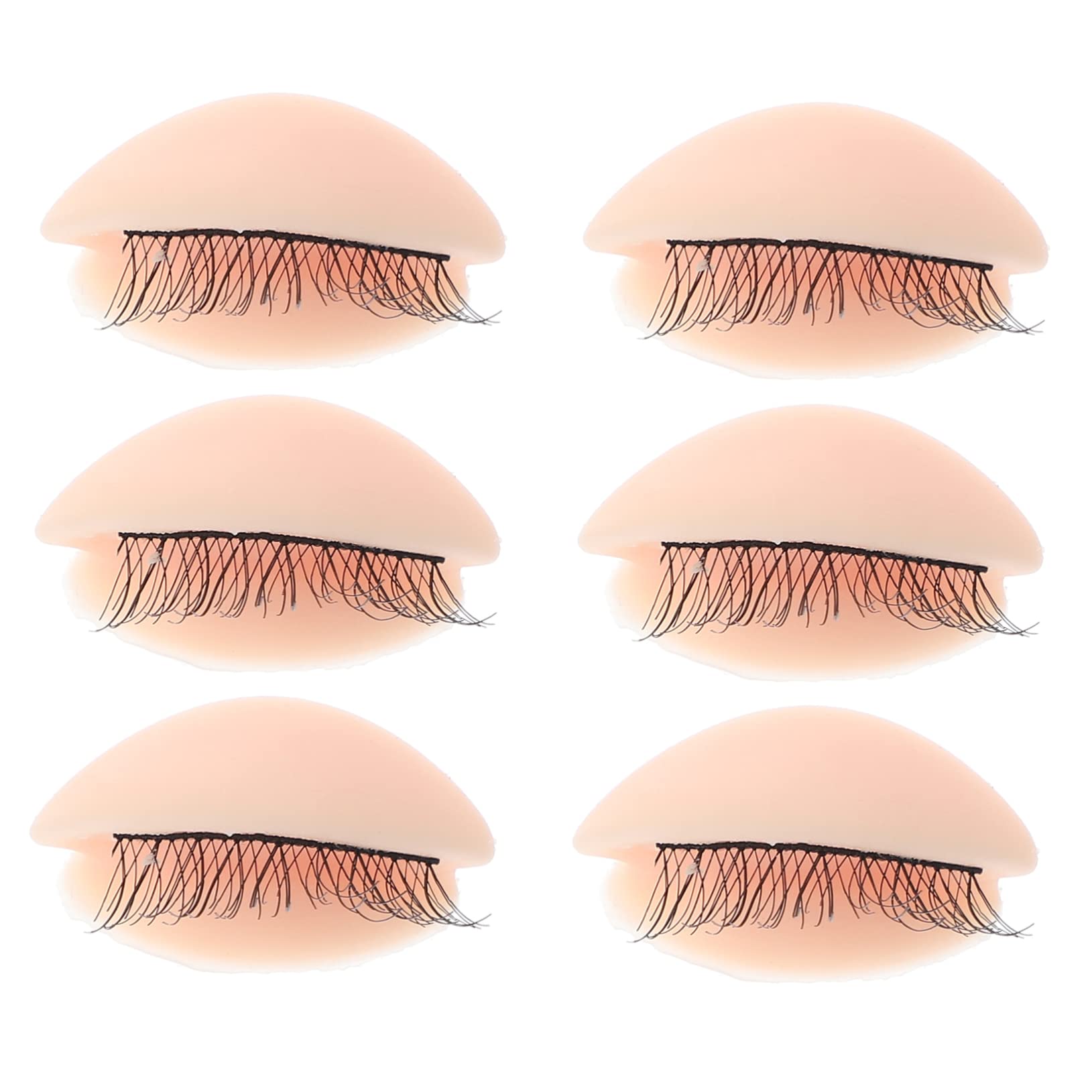 FOMIYES Eyelids Mold for Practice Realistic Silicone Eyelash Extension Kit 3 Pairs Molds