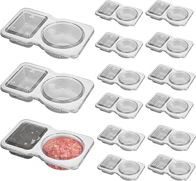 Condiment Containers with Lids, Reusable Sauce Cup Set, 15 Pieces Sauce Containers Little Containers,Portable Double Compartment Condiment Container Small Snack Containers for Sauces Condiments