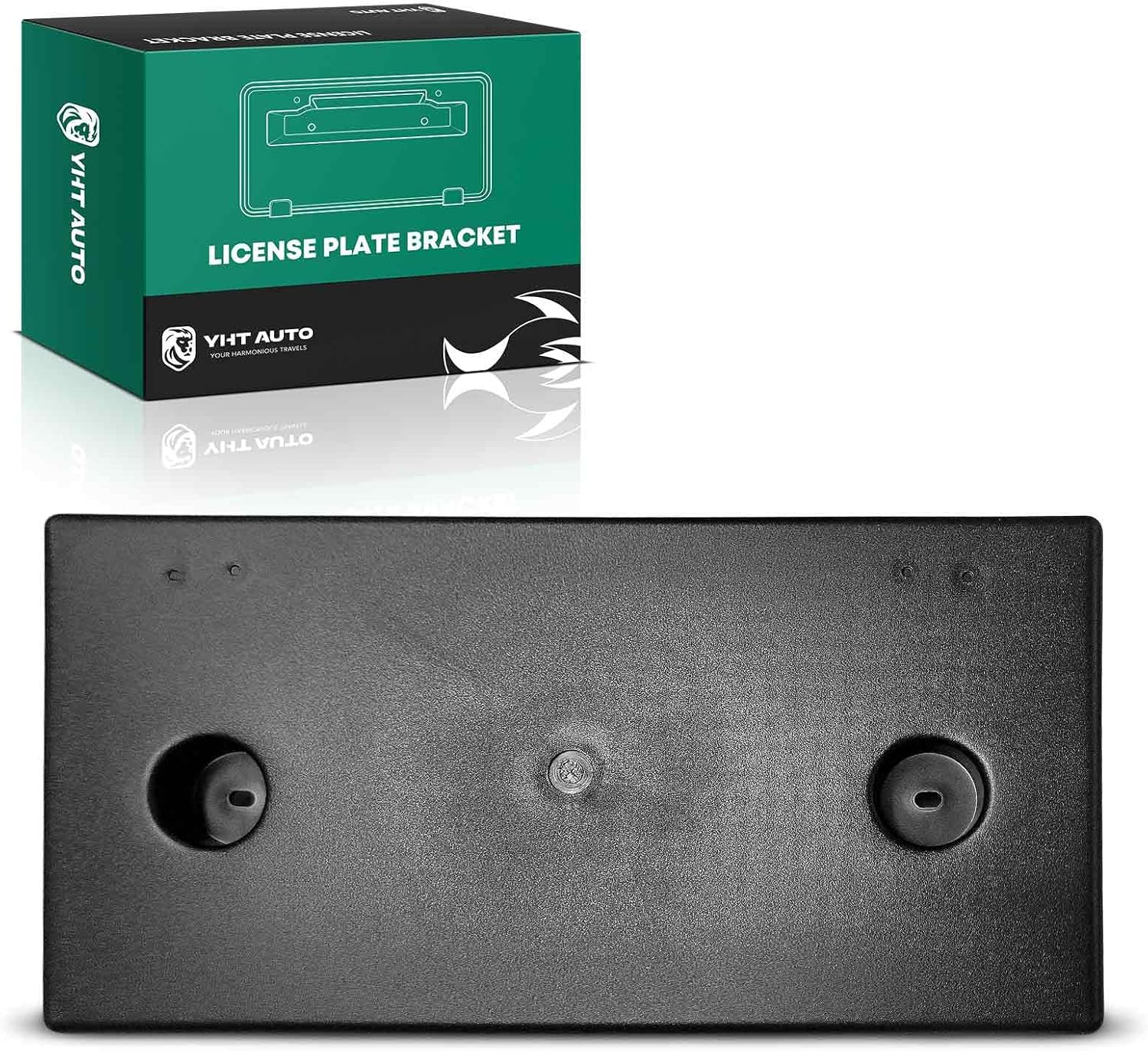 YHTAUTO Front License Plate Frame w/o Screws Compatible with Hyundai Palisade Ultimate Calligraphy/Calligraphy 2023-2025, PP Plastic Black Bumper License Plate Bracket, No Drill Licence Plate Holder