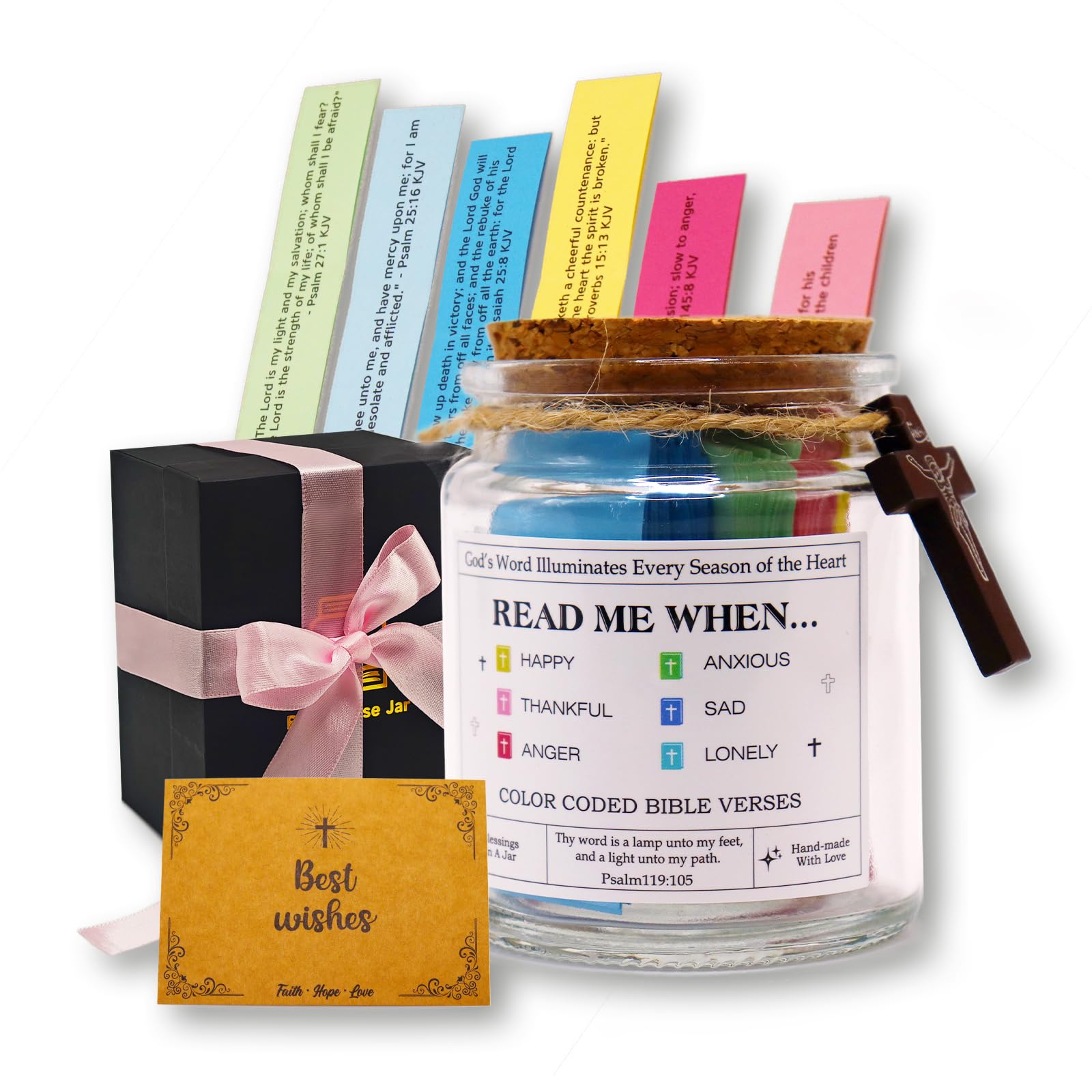 Christian Gifts for Women, Men, Bible Verse Jar, Bible Accessories, Prayer Jar, Religious Gift for Mom Dad Baptism Gifts for Girls Boys
