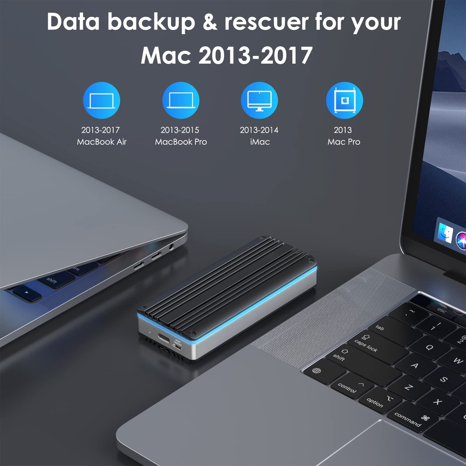 Etzin USB C 3.2 SSD Enclosure for 12+16 Pin Macbok SSDs for Macbok