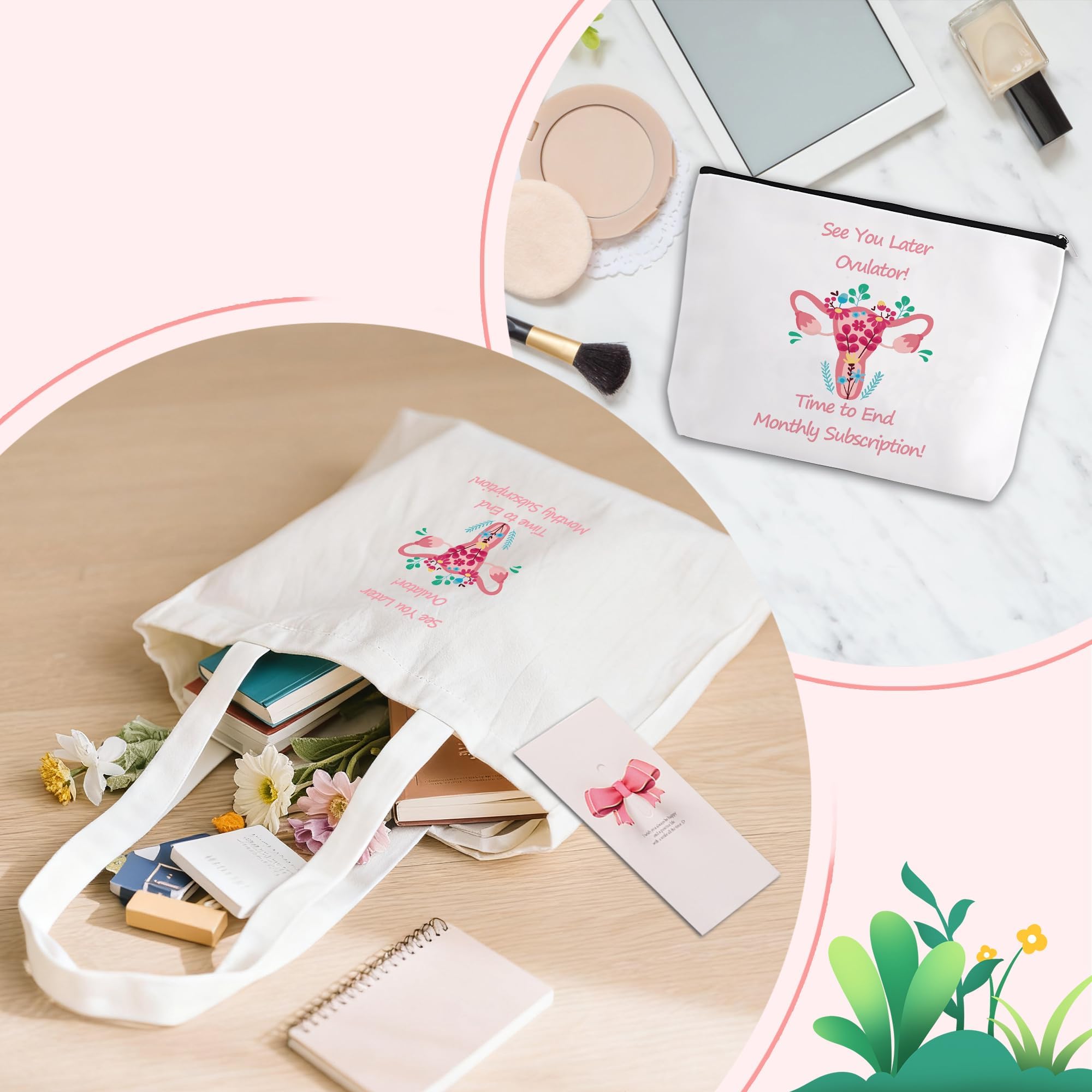 Hysterectomy Gifts for Women, 7pcs Uterus Gift Set,After Hysterectomy Recovery Blanket ,Encouraging Present With Tote Bag,Novelty Socks,Make Up Bag,Brooch,Stickers