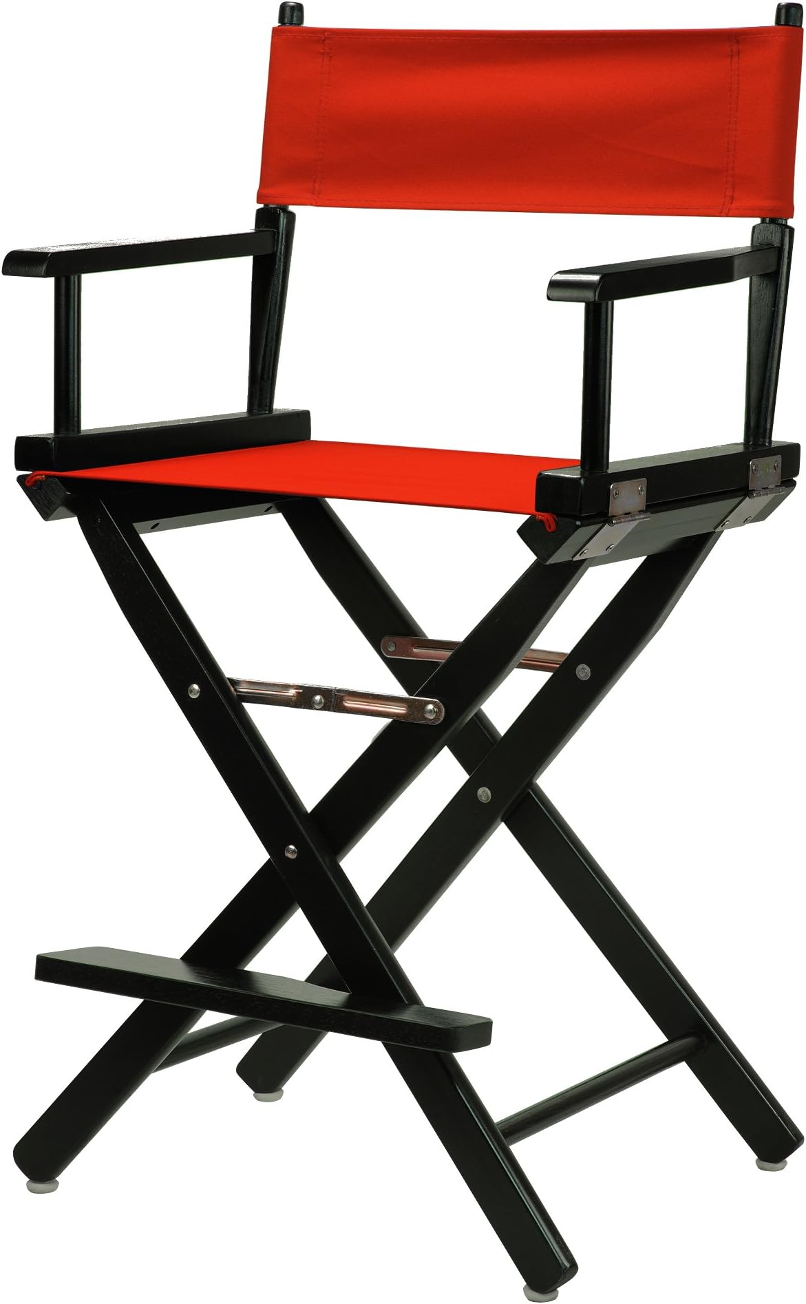 Casual Home 24" Director's Chair Black Frame-with Red Canvas, Counter Height