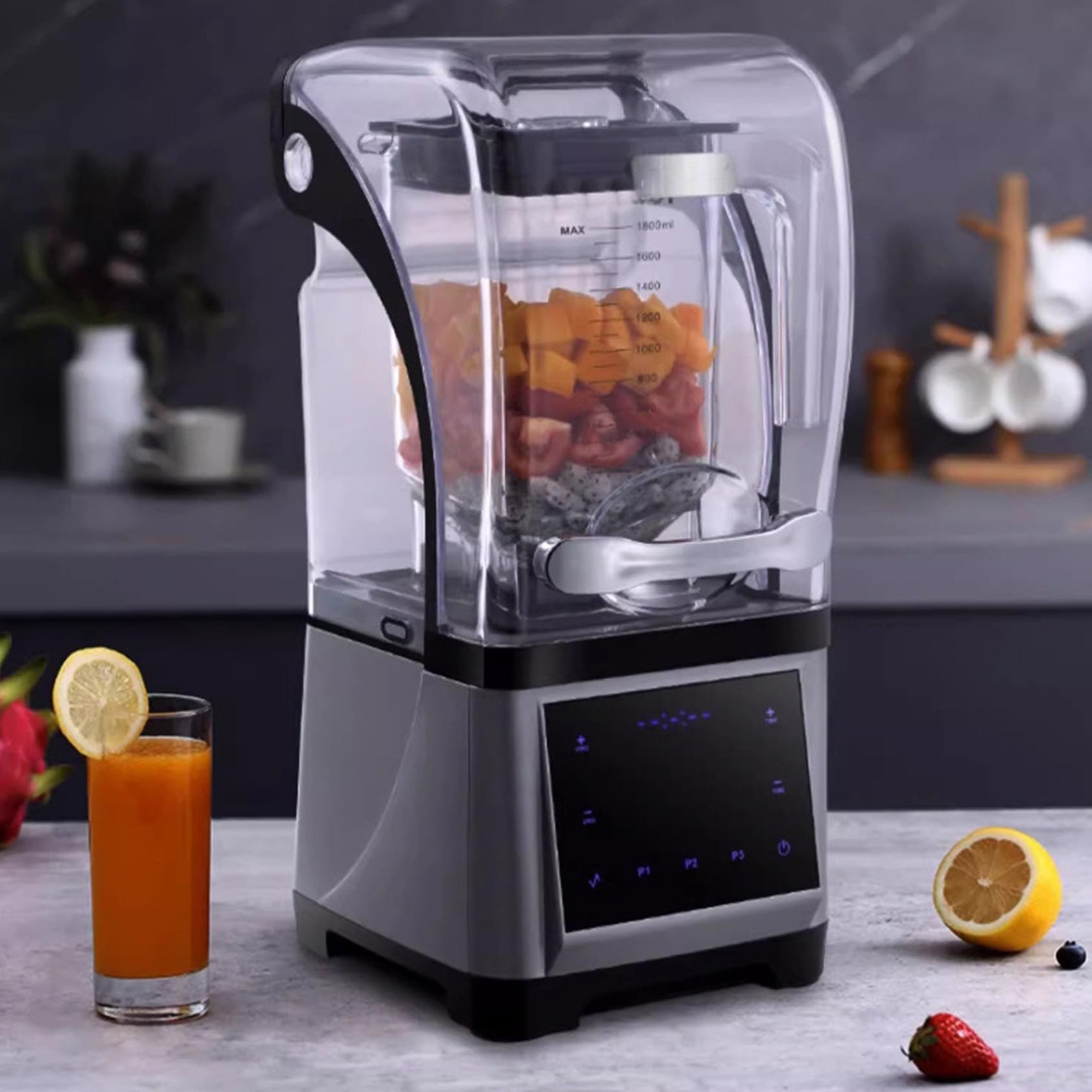 2200 W Leistungsstarker Eiswürfelbereiter, Elektrischer Schneekegel-Maker Für Geschabtes Eis, Slushies Und Getränke Mit Geräuscharmer Haube, Ideal Für Den Privaten Und Gewerblichen Gebrauch
