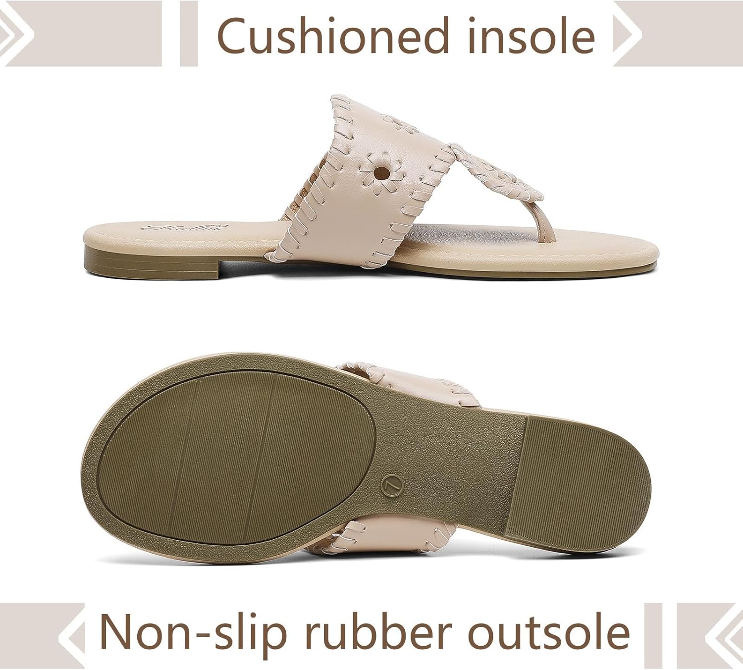 katliu Women's Flat Sandals Flip Flop Sandals Dressy Thong Sandals - Image 6