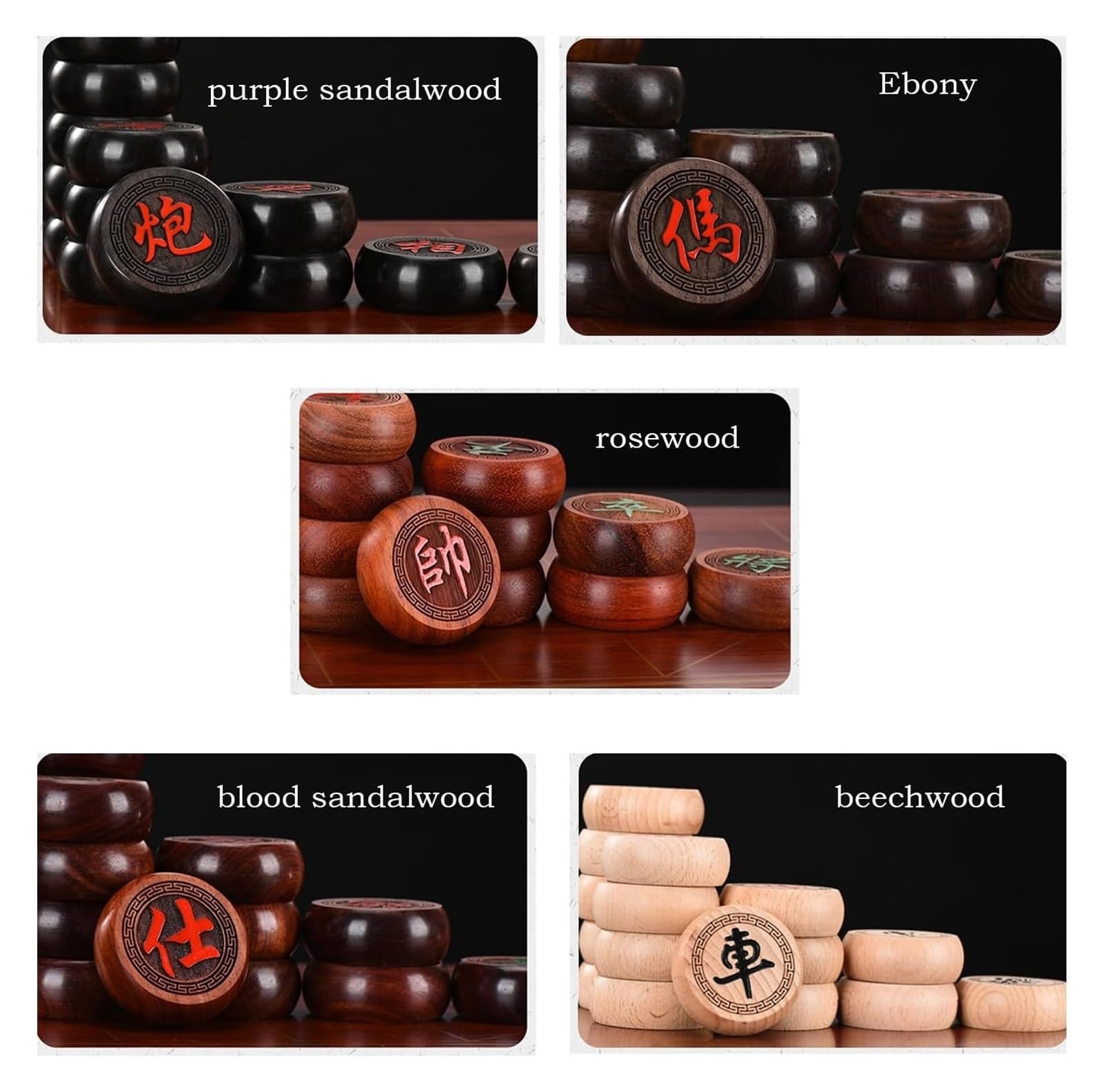Zestaw szachowy Xiangqi dla 2 graczy - edukacyjna strategiczna gra planszowa z pudełkiem i skórzaną szachownicą (Beechwood 5.8cm/2.3in)