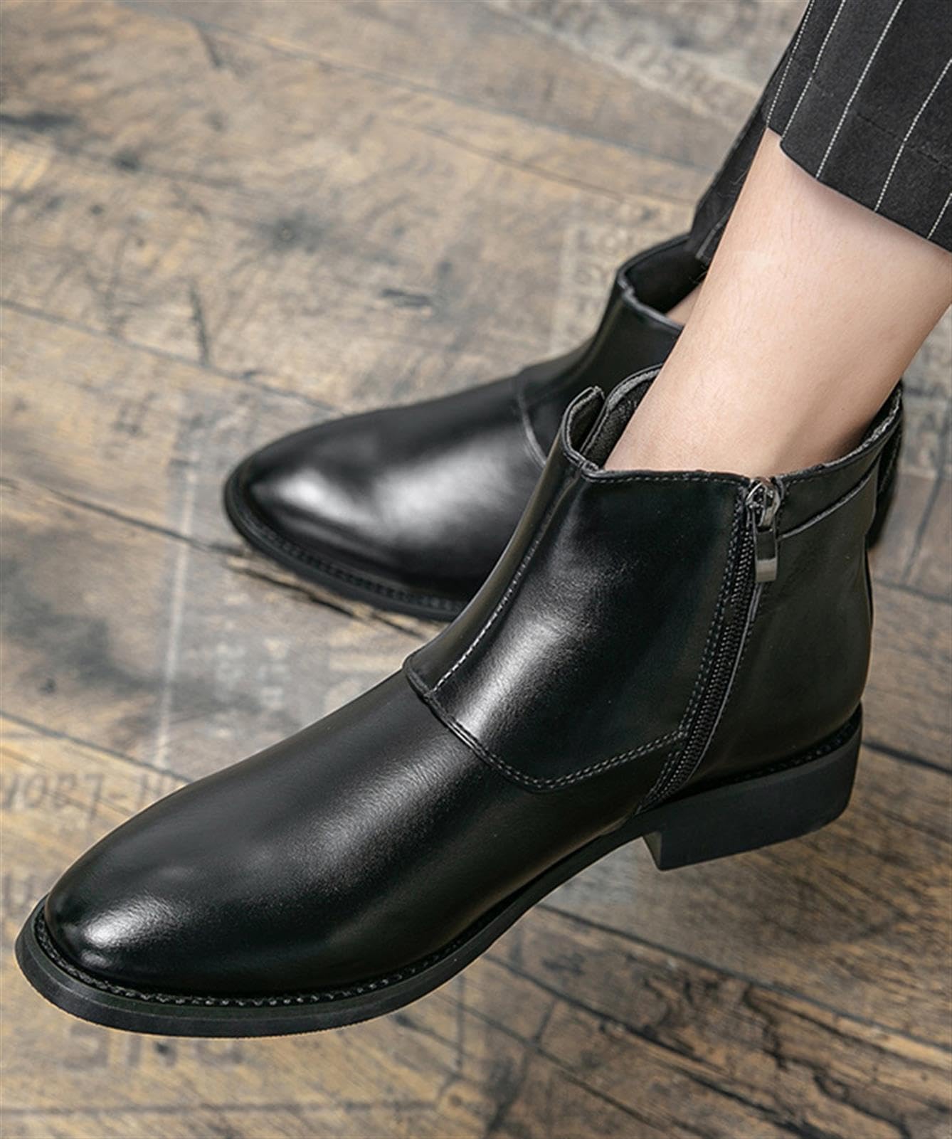 Stivaletti Uomo Pelle Scarpe Eleganti Business con Fibbia Laterale | Stivali Chelsea Uomo Pelle Tronchetti Formale Scarpe Lavoro Casual Fibbia Laterale Semplice