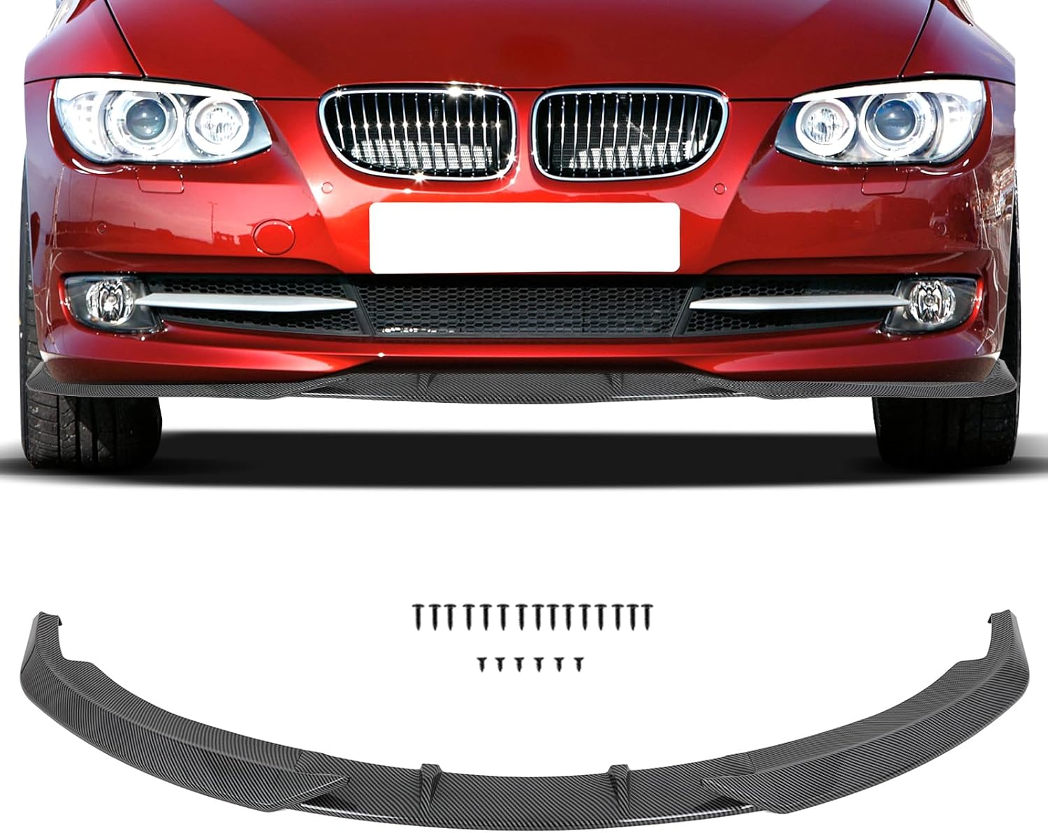 SCITOO BMW 3 Series E92/E93 Facelift Glossy Carbon Look Front Bumper Lip Spoiler