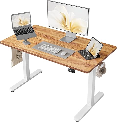 Cubiker Escritorio Eléctrico de Pie, 40 x 24 Pulgadas Escritorio Ajustable en Altura Sit Stand, Estación de Trabajo Ergonómica para Computadora de