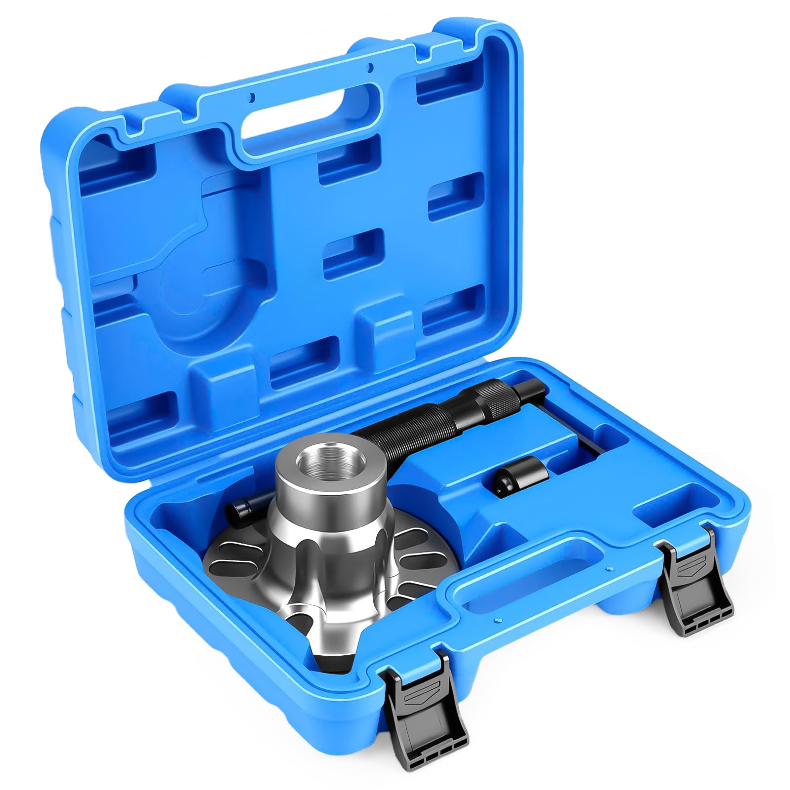 10T Hydraulischer Radnaben Abzieher Profi-Set, Universell für 4/5-Loch Felgen (96-125mm), Antriebswellen Ausdrücker mit manueller Hydraulikpumpe