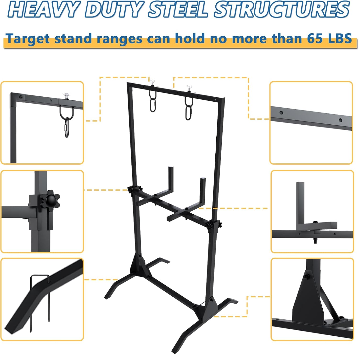 Archery Target Stand, Adjustable Stand Arrow Compatible with Bag/Foam Targets, Suitable for Indoor/Outdoor Shooting, Hunting Bow Training