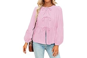 Elegant Tie-Front Peplum Top