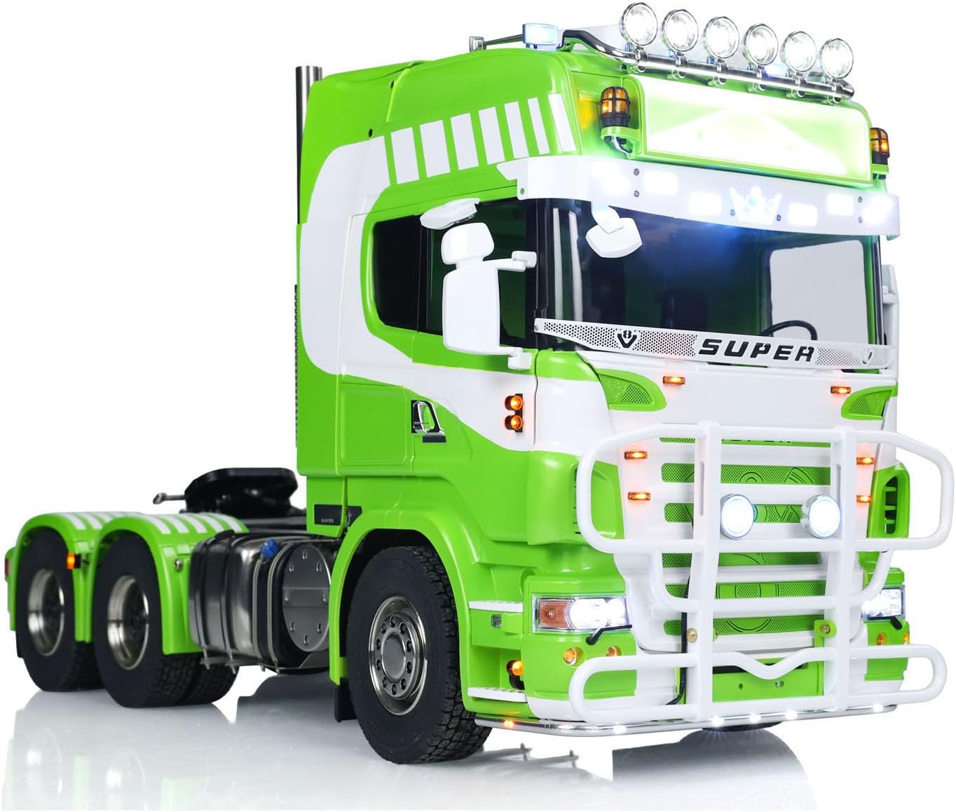 6x6 Metal Chassis 1/14 RC Tractor Truck R620 Smoking Unit RTR Model Air 3-Speed Transmission Suspension Construction Vehicle Light Sound System ST8 Radio Hobby Grade Model