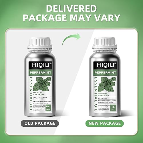 Miniatura 9 de HIQILI Aceite esencial de menta 100% puro y natural para cabello, difusor, piel, 16 fl oz