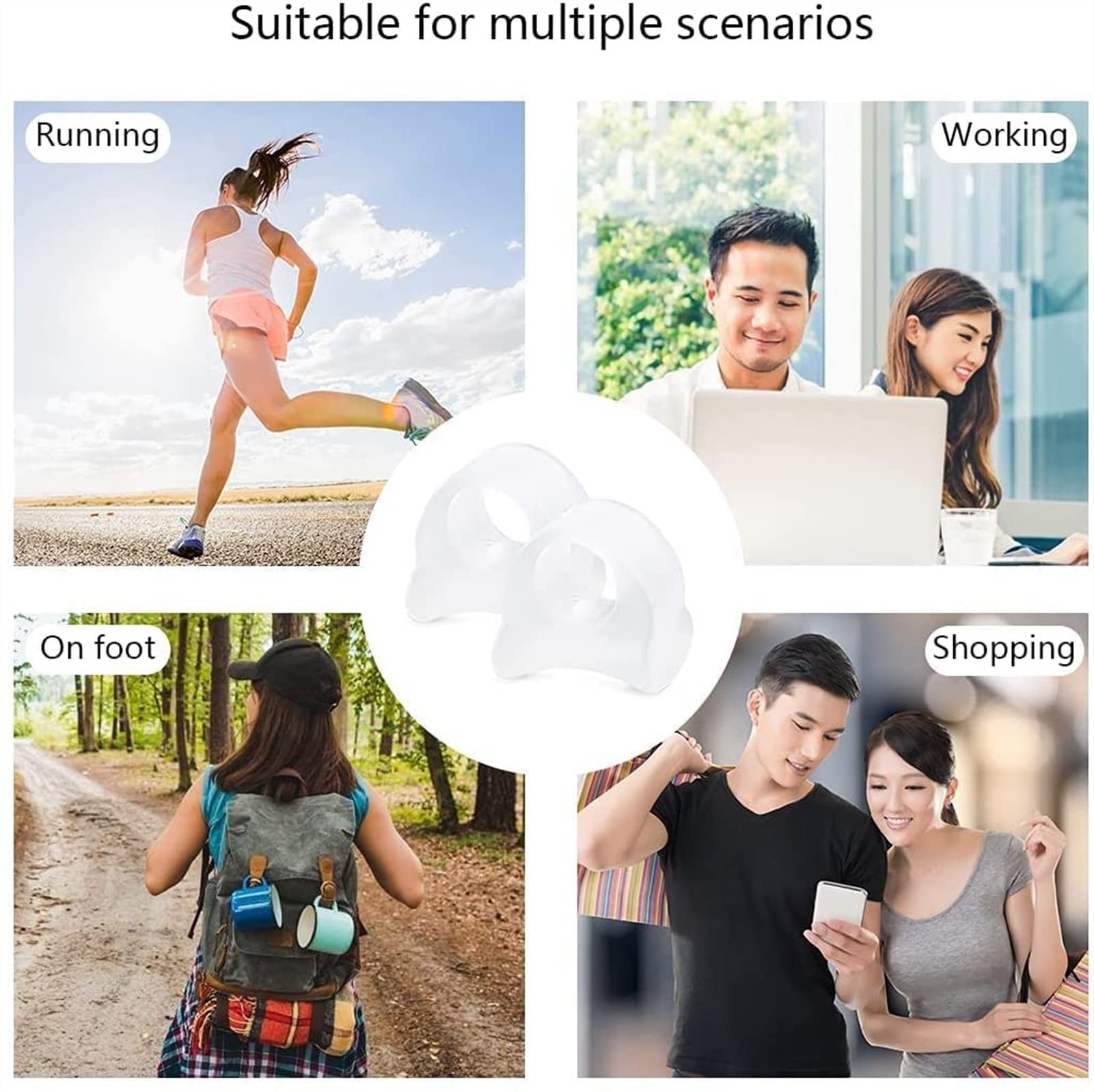 4 pares de separadores de dedos transparentes, espaciador de dedos para corrector de juanetes, separadores de dedos de gel, adecuados para aliviar el dolor de juanetes,separando los dedos superpuestos