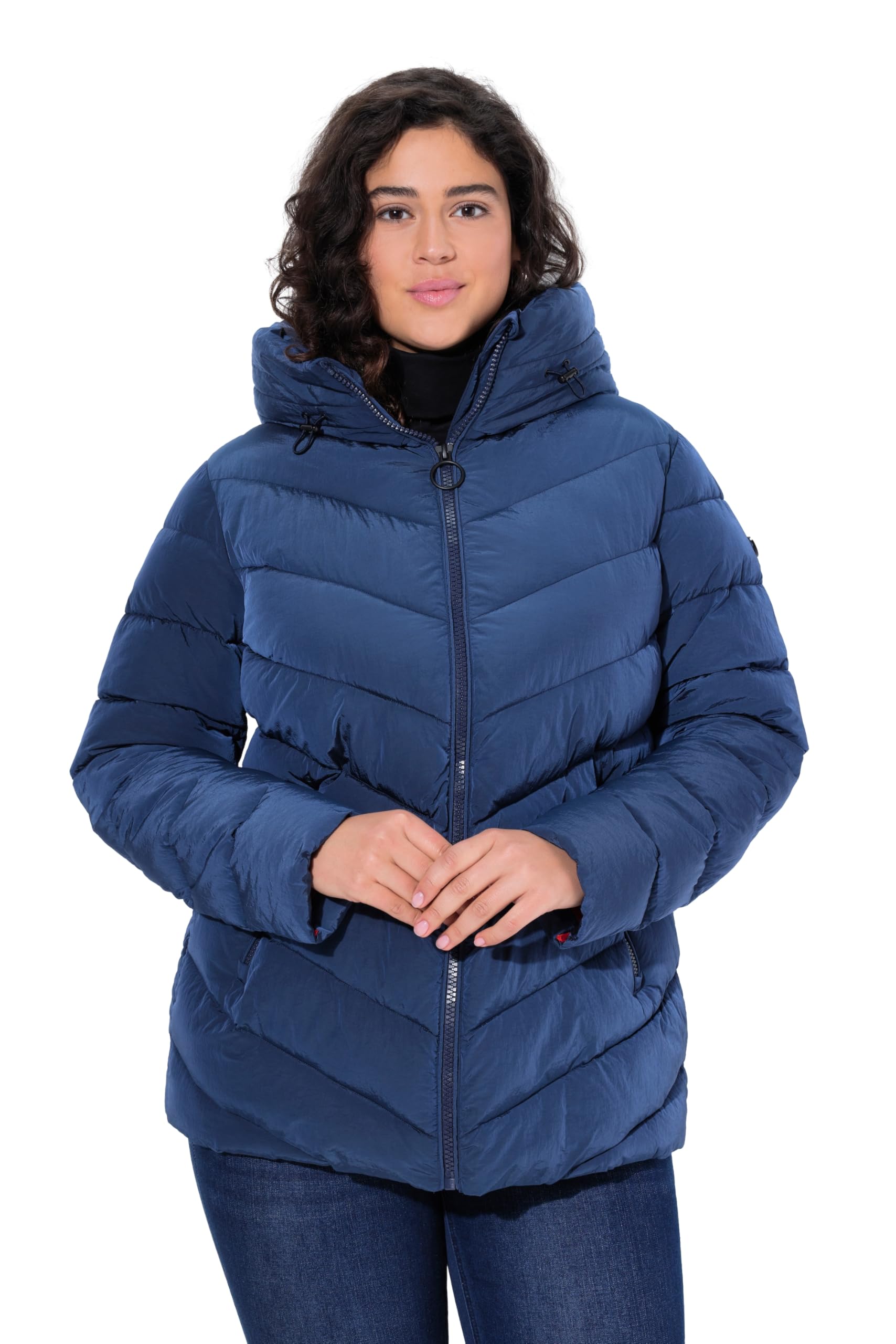 Ulla Popken Damen große Größen Übergrößen Plus Size HYPRAR Funktions-Steppjacke, wasserabweisend, Kapuze 839895