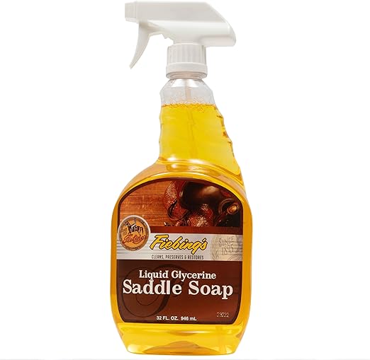 Fiebing's Liquid Glycerine Saddle Soap for Leather (32 oz) - Smooth Leather Cleaner & Conditioner to Soften, Protect & Restore Leathercraft - for Car Seat, Couch, Shoe, Purse, Boot, Bag, & Saddles