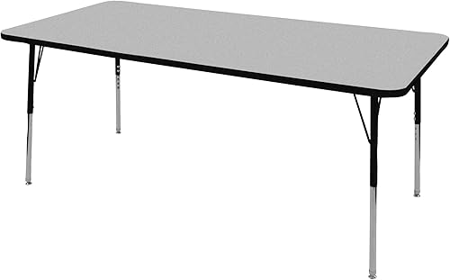 Miniatura 12 de Norwood Commercial Furniture - Mesa de actividades para el aula de altura ajustable para niños y adultos, mesa de actividades cuadrada para la Top