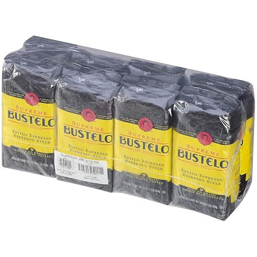 Supreme by Bustelo Espresso Style Dark Roast Whole Bean Coffee, 16 Ounce (Pack of 8)