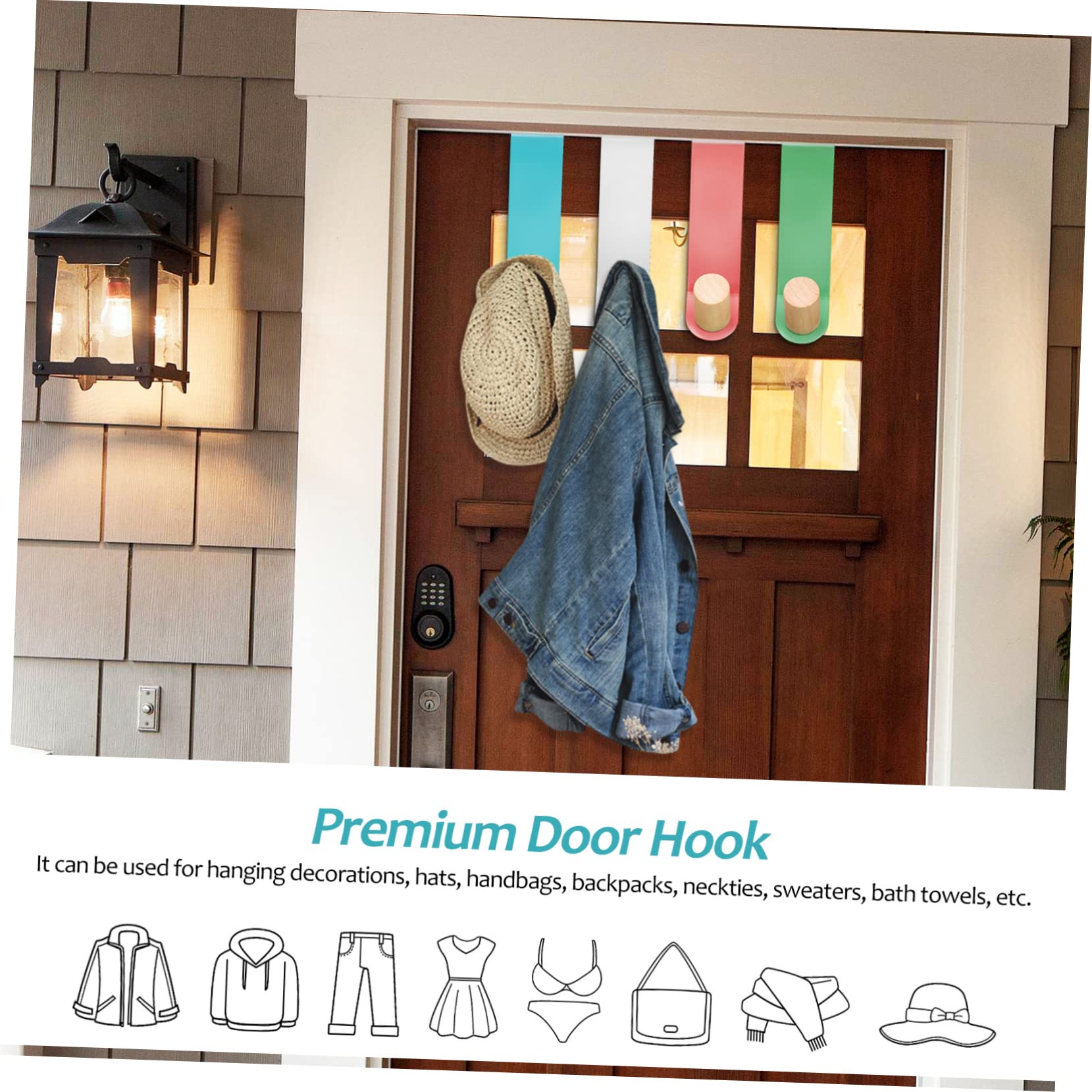 Zerodeko 8piezas Gancho De Puerta De Color Percheros Para Puertas Ganchos Para De Dormitorios Ropa Sombreros y Bolsos Baño o Habitación