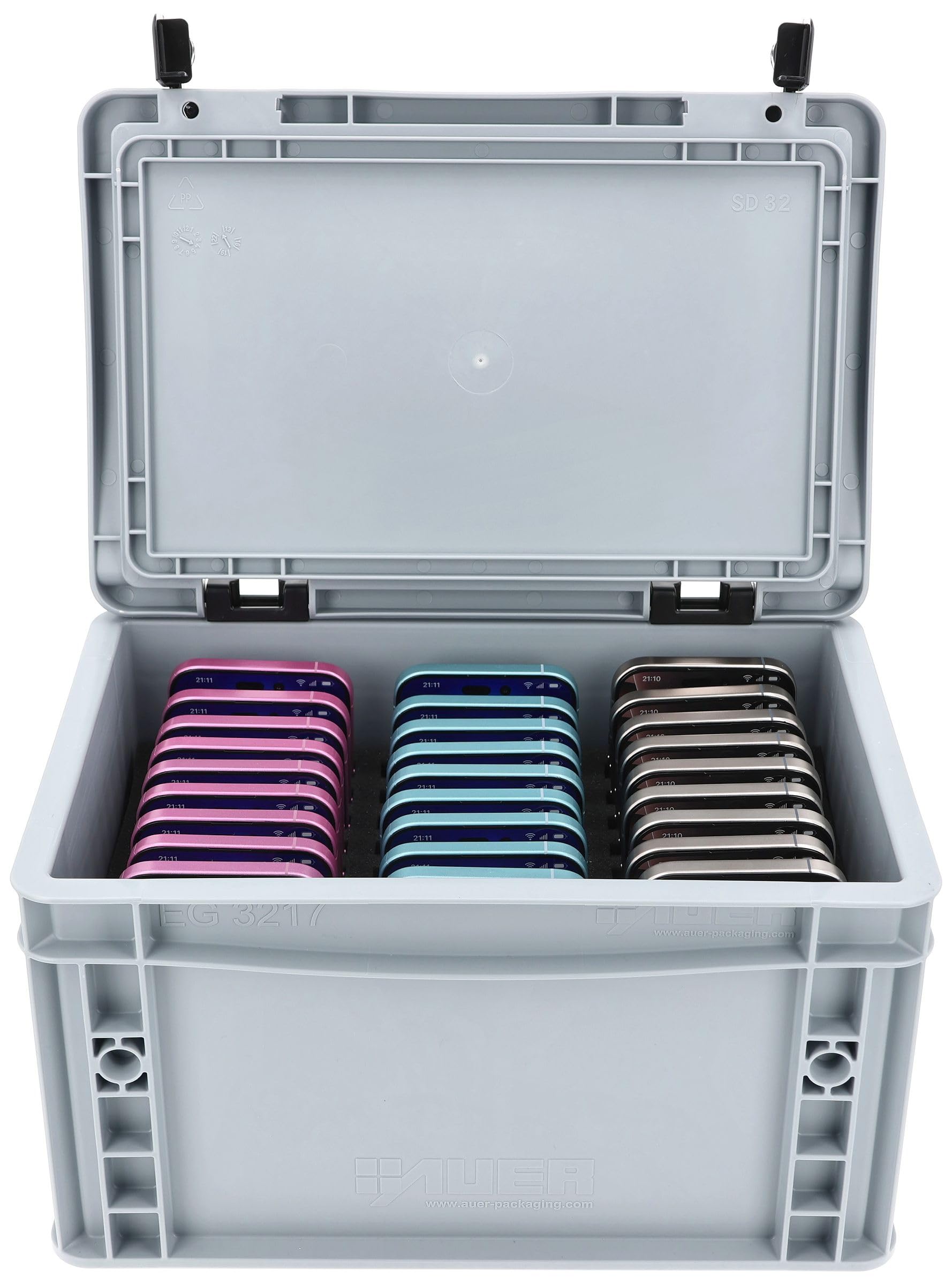 Feldherr A4 Kompakt-Handyoase mit Deckel | Smartphone-Box A4-Grundfläche 19 cm hoch | Handyhotel für 27 Geräte mit Staubschutz | Made in Germany