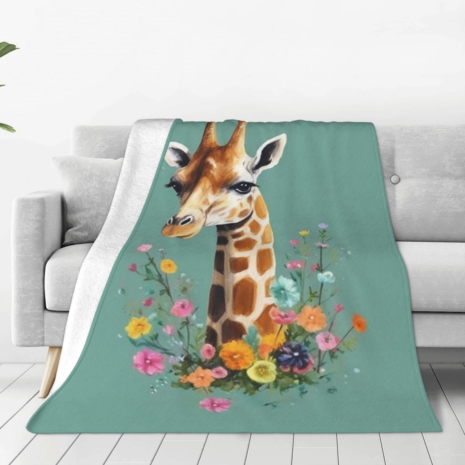 Couverture micro polaire girafe légère et chaude contre les nuits froides
