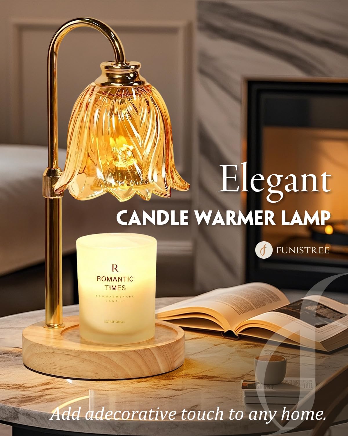 Candle Warmer Lamp with Dimmer, for Mum, Birthday Presents for Women, Candle Heater Lamp with 2 Bulbs for Scented Candle, New Home Gifts — view 6