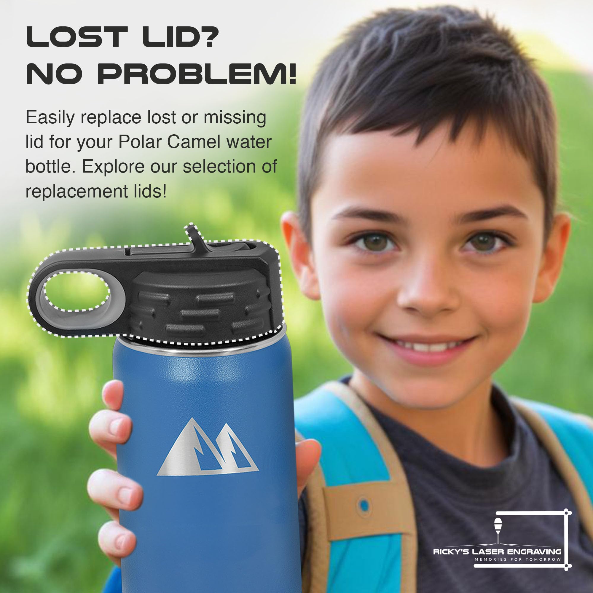 Polar Camel Lid Replacement 12oz 20oz 32oz 40oz - Polar Camel Water Bottle Lid Replacement, Flip Top Water Bottle Spare Lids - 1 Pack