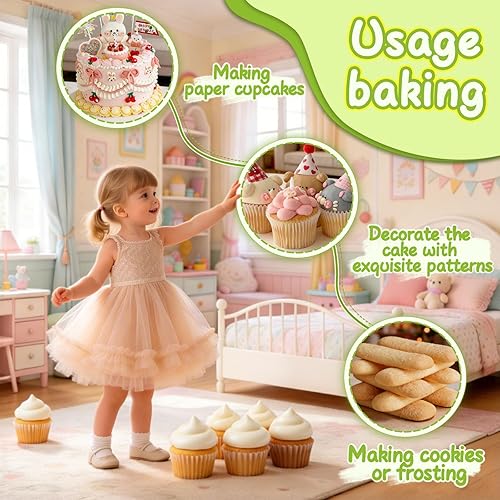 Miniatura 4 de Hendiy 5 puntas redondas grandes, puntas de tuberías de acero inoxidable, juego profesional de puntas de decoración de pasteles, puntas de glaseado,