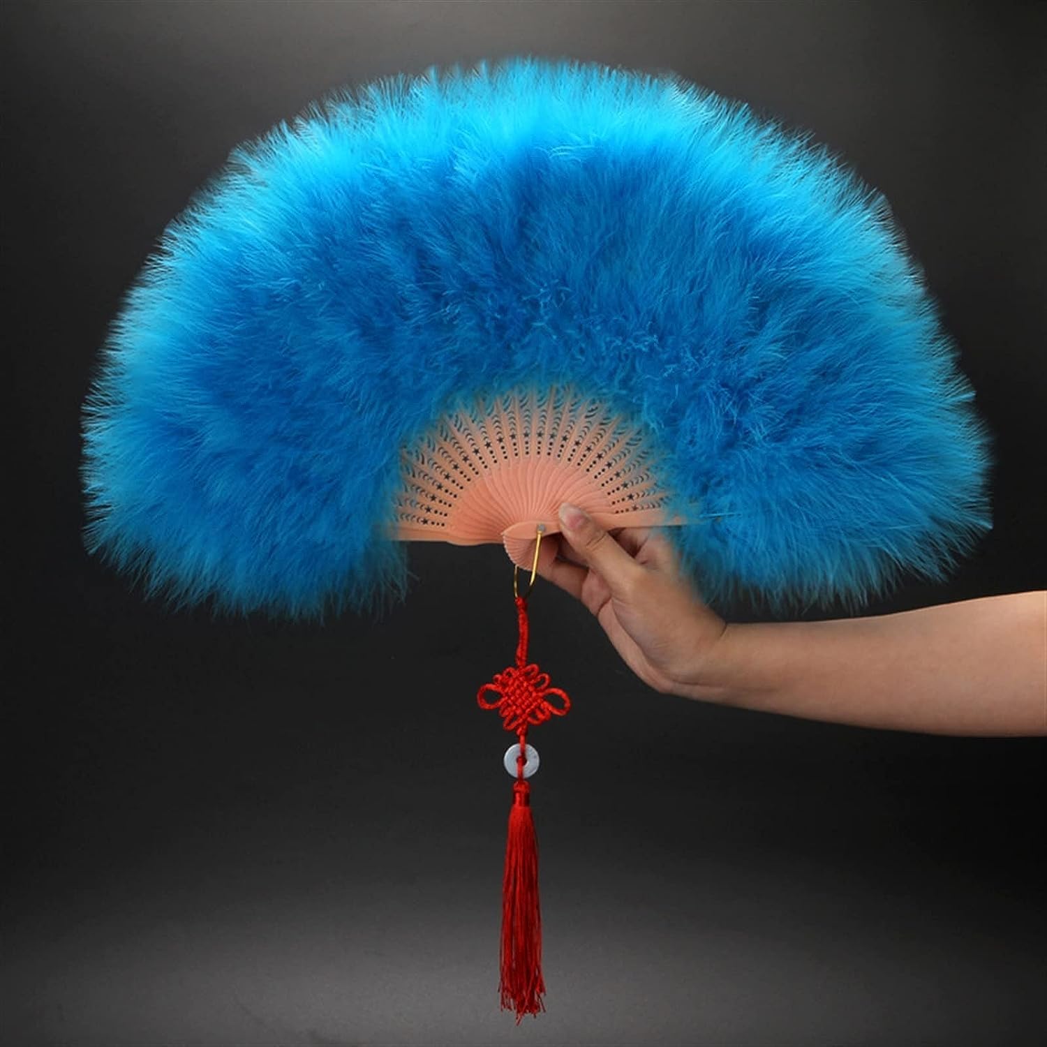 ROHCGHC folding fan, Handheld Feather Fan,Vintage Folding, Dance Hand Art Gift Wedding Party Decoration(Sku12)