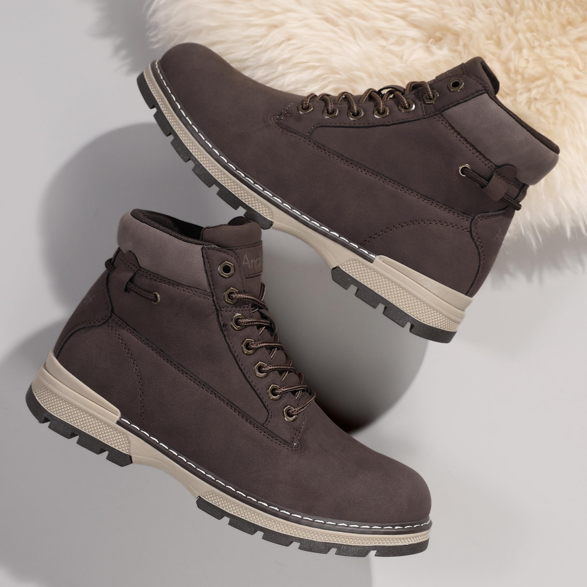 ANALEAF Herren Winterschuhe Schneestiefel Rutschfest Winterstiefel