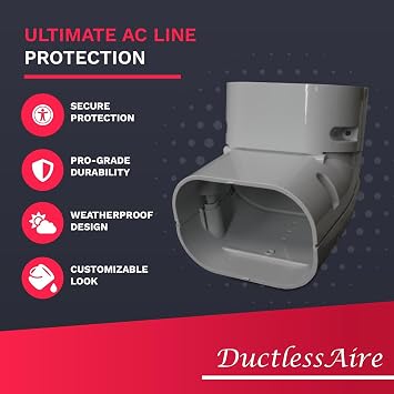 Ductless HVAC Mini Split Line Set - AC, Cover (4 120-90 Adjustable, Gray)