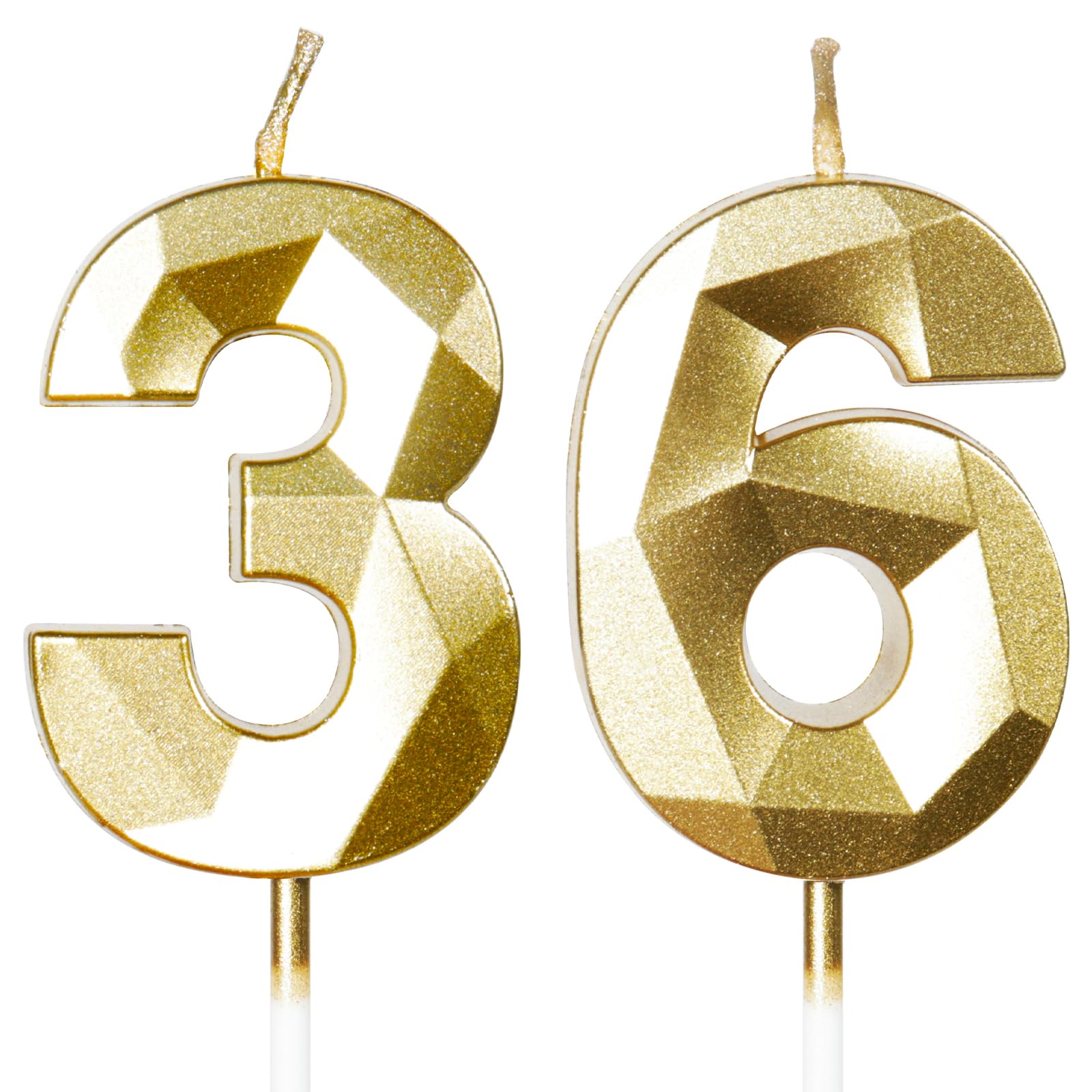 Yiran 50th Birthday Candles, Gold Number 50 Happy Birthday Candles, Cake Topper Decorations for Birthday Party, Wedding Anniversary Celebration Supply — view 184
