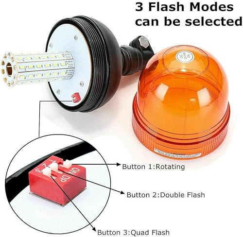 Miniatura 2 de Riloer Luces LED de advertencia, 60 luces estroboscópicas LED de advertencia ámbar intermitentes de seguridad para vehículos, camiones, tractores,