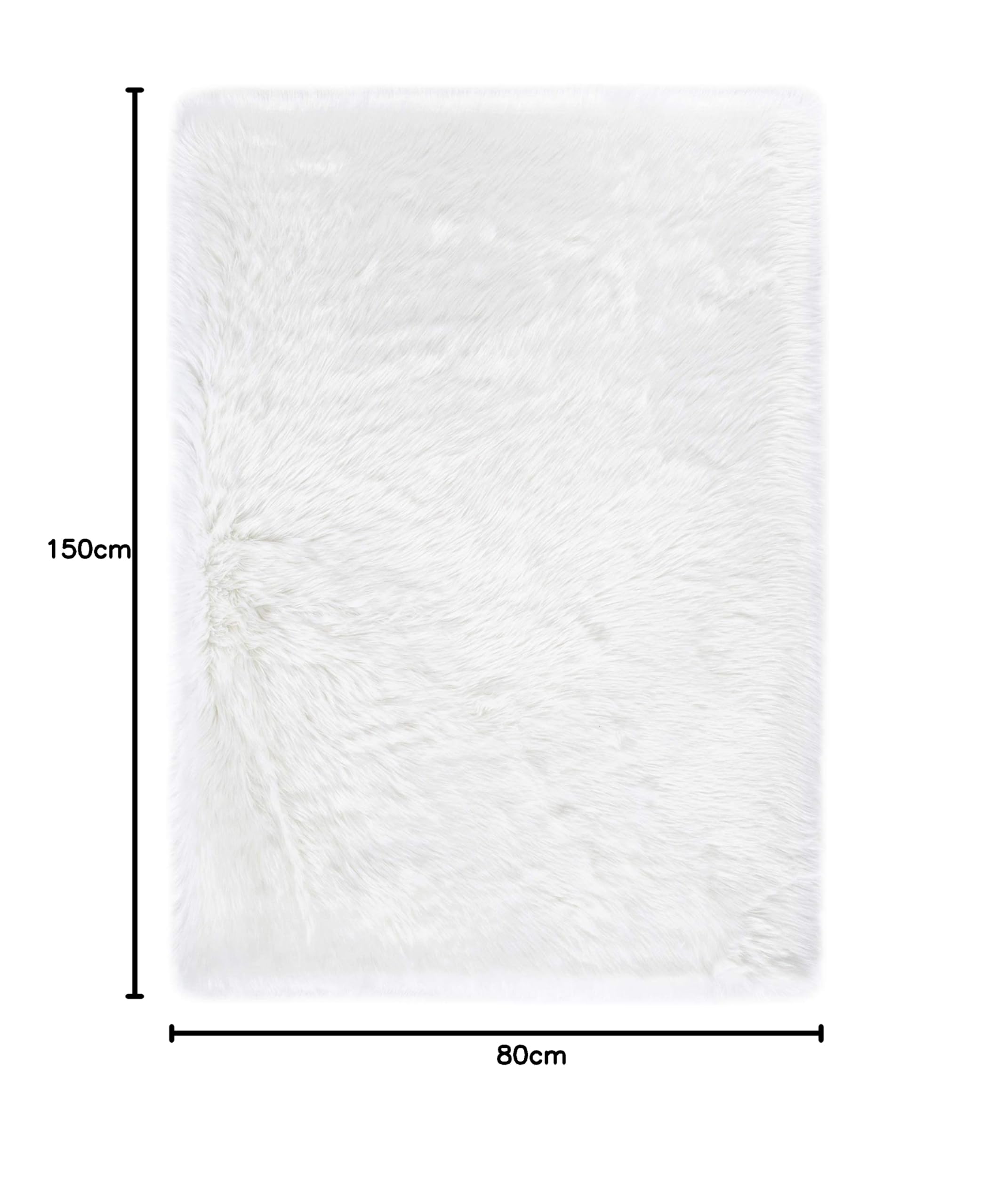 Tapis Shaggy, Tapis en Fausse Fourrure Imitation Peau de Mouton Moelleux Shag Blanket antidérapant Home Floor Decor Rugs (White 80 x 150 cm)