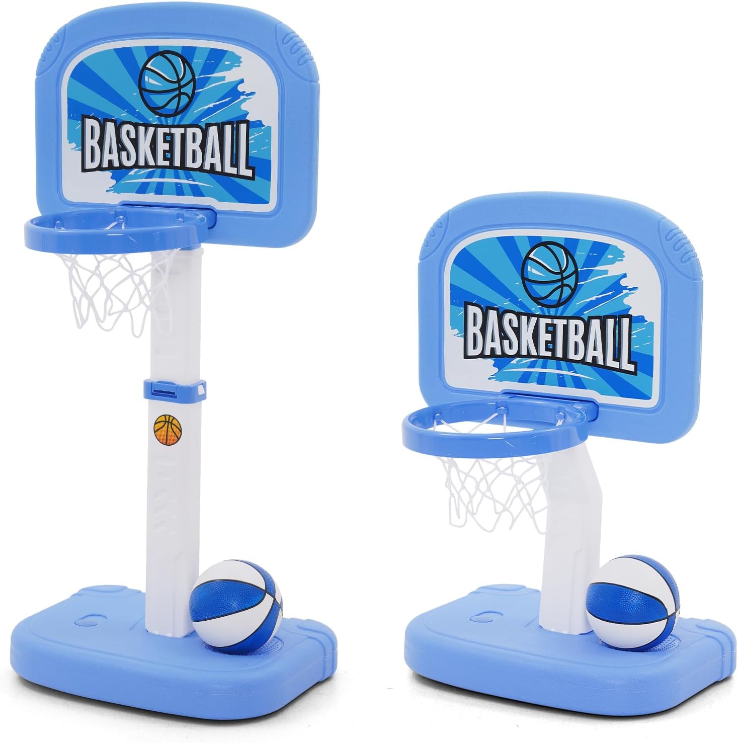 Arkyomi2-in-1 Basketball Hoop Outdoor/Indoor/Pool Toy Children with 2 Balls, Height-Adjustable Basketball Hoop with Stand for Room, Water Toy Basketball for Toddlers