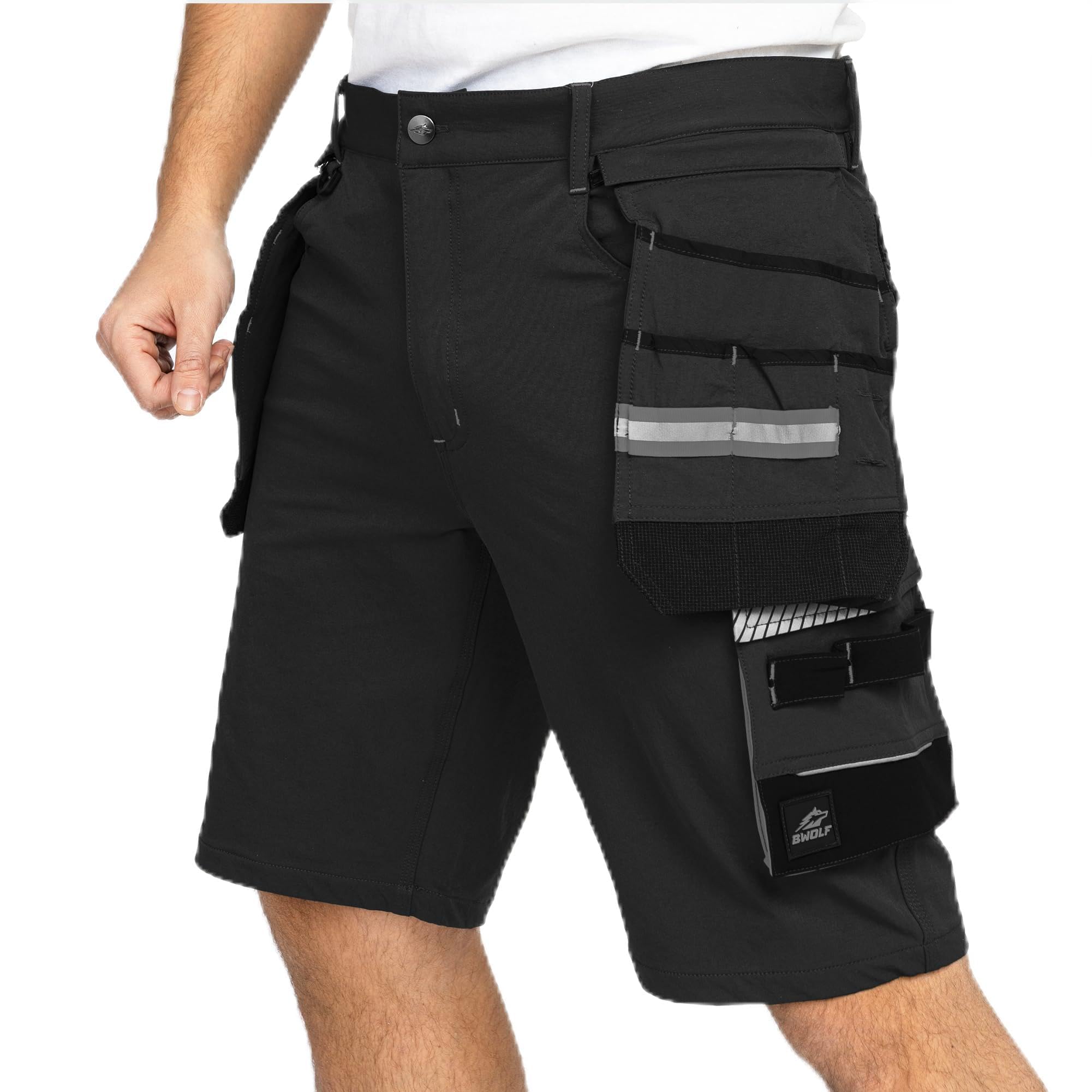 BWOLF Vector Short De Travail pour Homme – Short De Travail Robuste Et Flexible en 90% Nylon 10% Élasthanne – Léger, Extensible, Multi-Poches