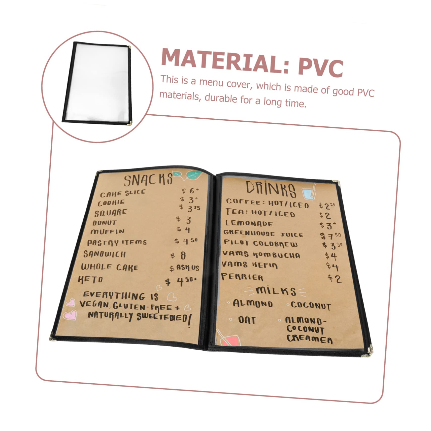 Generic Menu Recipe File Folder Menu Folder Restaurant Plastic Folders Recipe Holder Menu Holder Cover Covers Menu Food List Cover Recipe Binders Menu Covers Accessories Paper A4 PVC