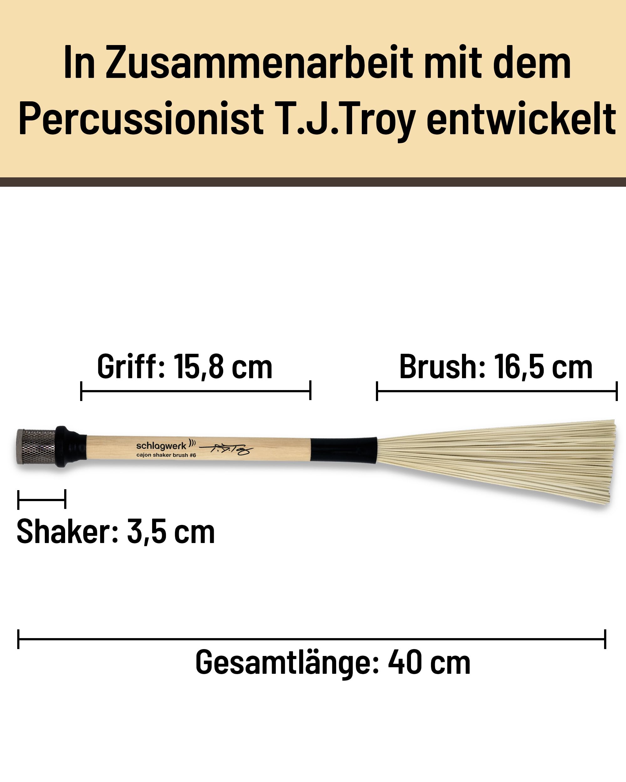 Amazon.com: Schlagwerk BRC06 T.J. Troy Signature Cajon Brush #6