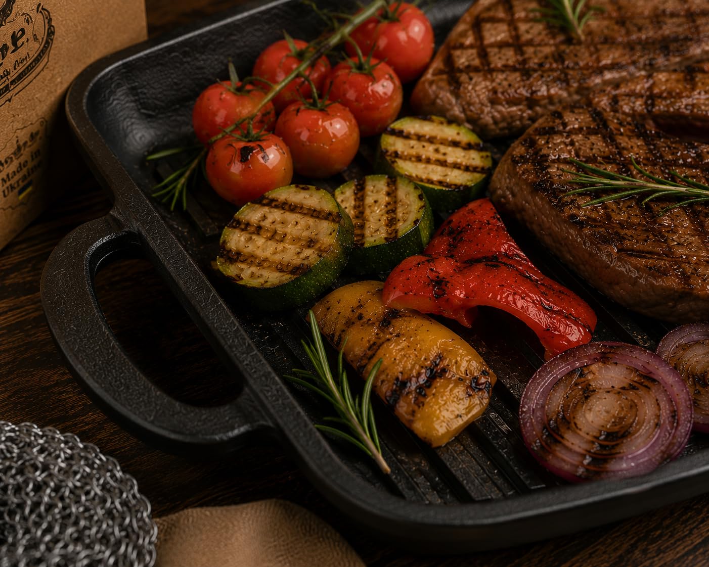 Plaque Grill en Fonte 35x35 cm – Compatible Induction, BBQ & Gaz – Sans PFAS – Accessoire Barbecue – Plancha Carrée – Noir
