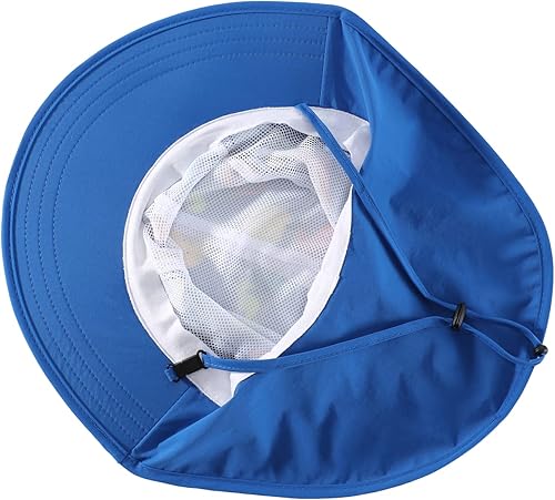 Miniatura 2 de LLmoway Sombrero de playa para niños y niñas, UPF50, sombrero de ala ancha con solapa para el cuello