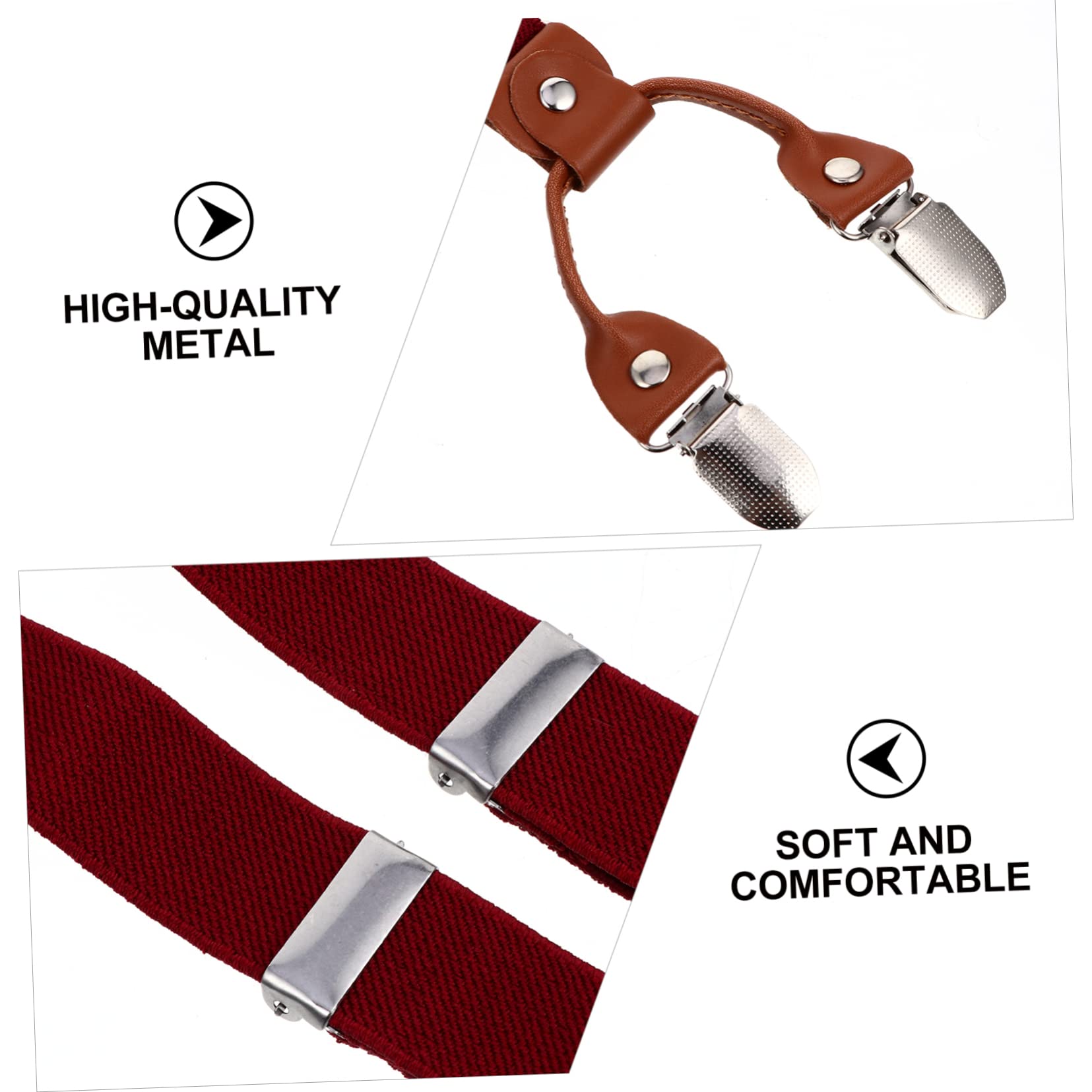 Beavorty 1Set Adjustable Suspenders with Matching Bow Tie Set for Comfortable Elastic Clips for Boys and Present for Special Occasions