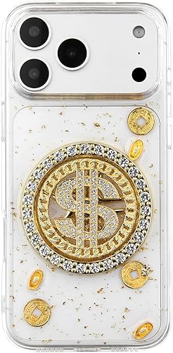 Miniatura 17 de Funda magnética para iPhone Air, funda magnética 3D rosa con lazo, bonito diseño estético de lazo transparente rosa, funda protectora transparente